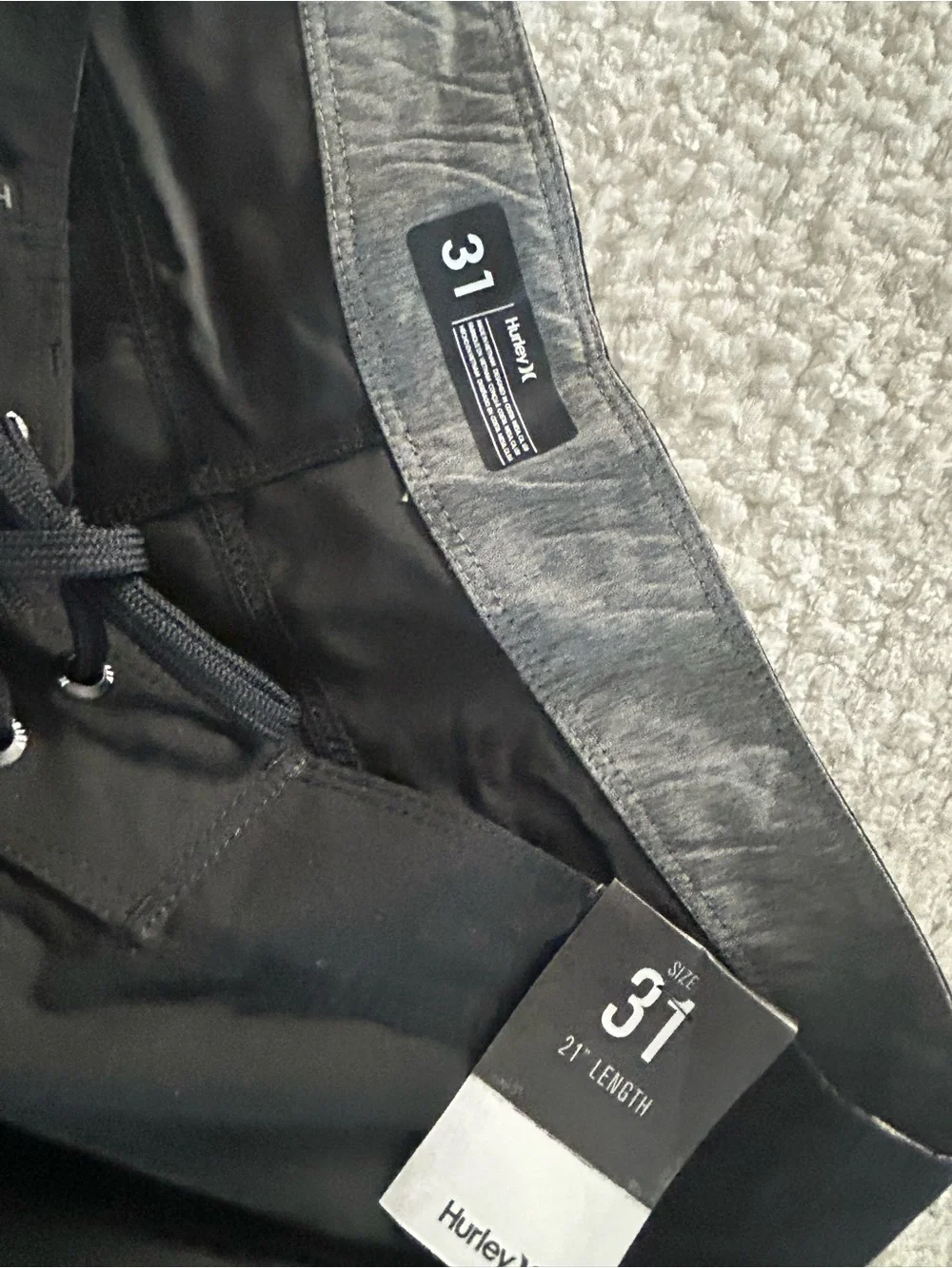 Hurley Black Men's Boardshorts with White Logo